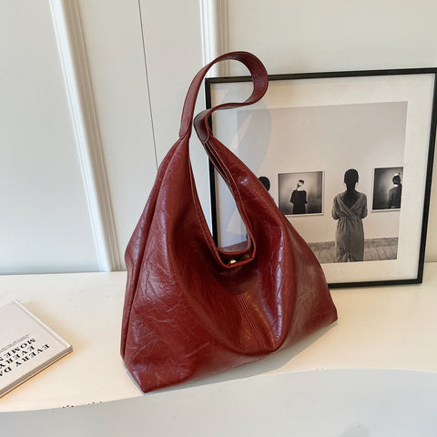 Casual Soft Leather Large Capacity Shoulder Bag - Fashionner