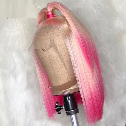 Cheveux humains de haute qualité, avant en dentelle dégradée semi-mécanique