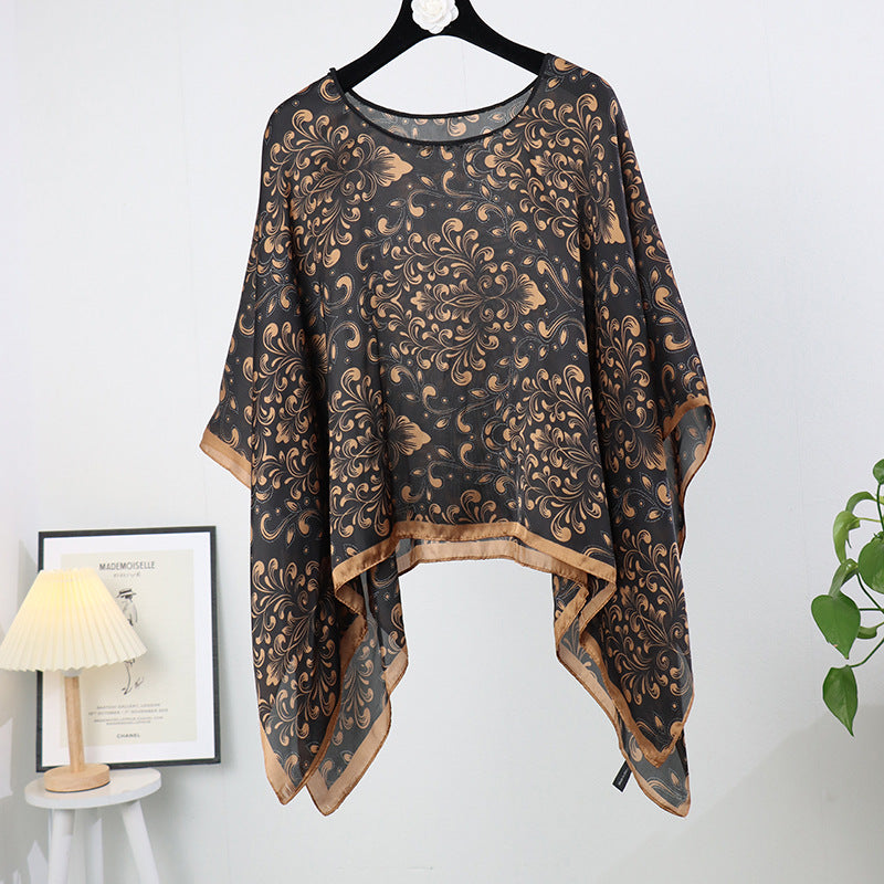 Artificial Silk Pullover Sunscreen Scarf Shawl - Fashionner