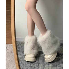 Snow Boots Winter Fleece-lined Thermal Furry Shoes - Fashionner
