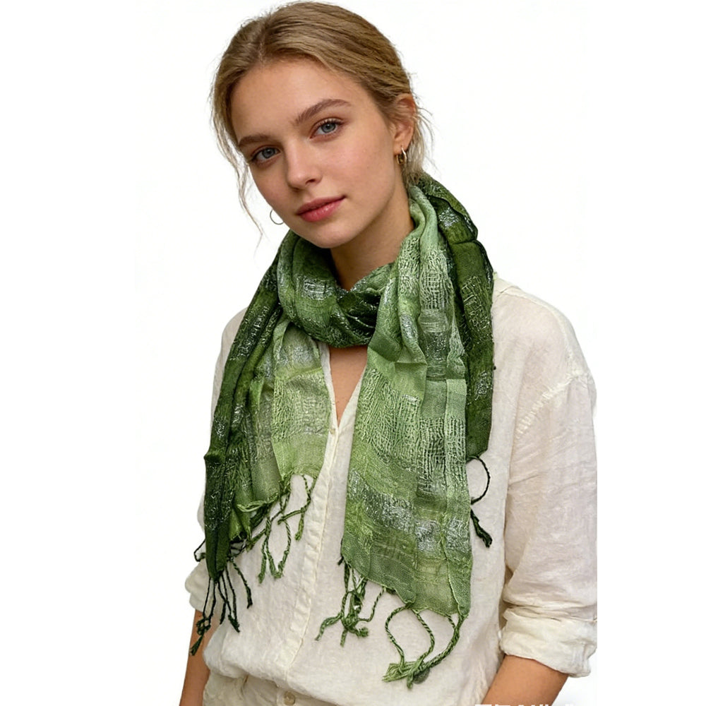 Buy Lightweight Long Scarf With Metallic Shimmer,Vacation,Daily Life,Evening Party,Office Appropriate Subtlety For Women Men,For Casual Outfits online at Fashionner.