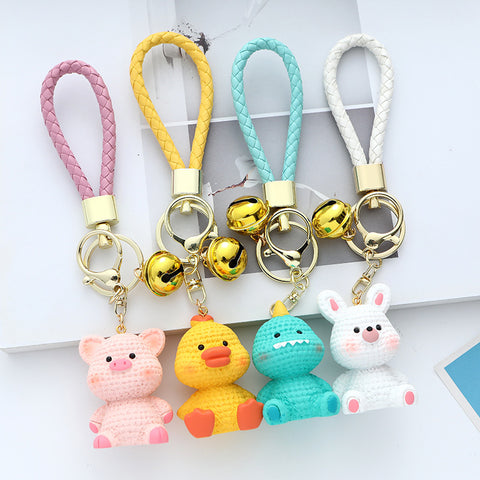 Porte-clés de voiture en résine Laine Animal Pendentif mignon