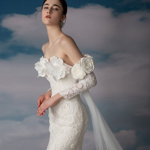 Off Shoulder Super Immortal Slim Fit Slim Fishtail Dress - Fashionner