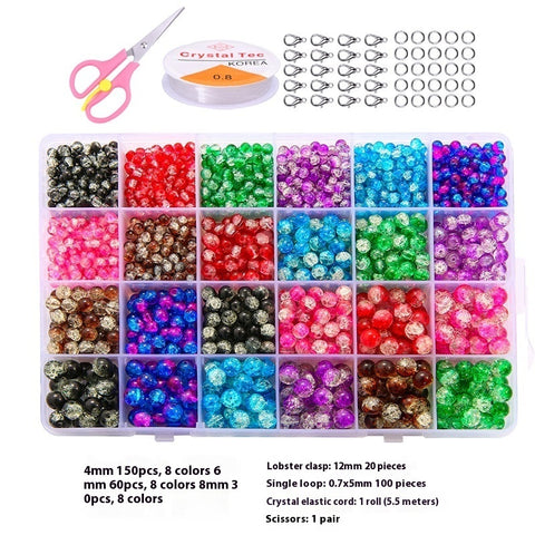 Perles rondes doubles en cristal de verre, kit de matériaux pour bracelet DIY fait à la main, boîte d'accessoires, matériaux pour enfiler les perles