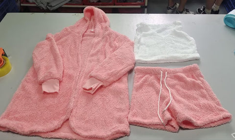 Buy 3Pcs Womens Clothing Long Sleeve Crop Tank Top And Drawstring Shorts Pajama Set online at Fashionner.