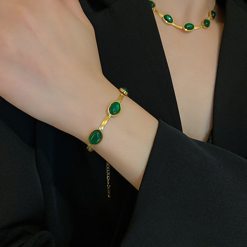 Fashion Jewelry Green Stone Crytal Snake Chain Multilayer Necklace For Women Pendant Boho Fashion Jewelry Gift - Fashionner