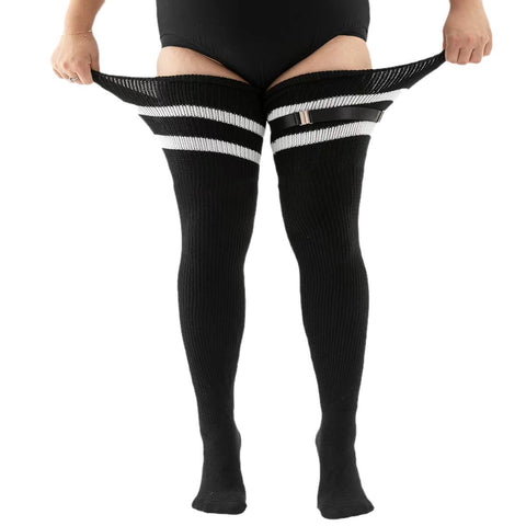 Knee Length Anti Slip Long Tube With Thick Wool Knitted Garter Buckle - Fashionner