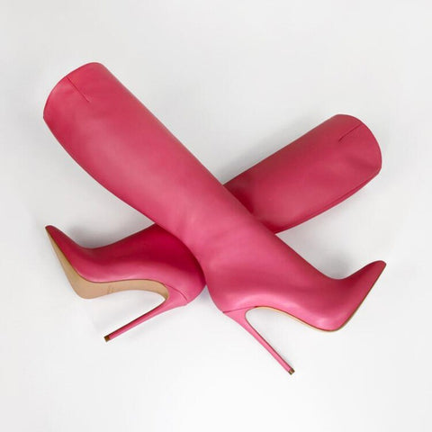Pointed Toe Stiletto Heel High Leg Boot Foreign Trade Women's Boots - Fashionner