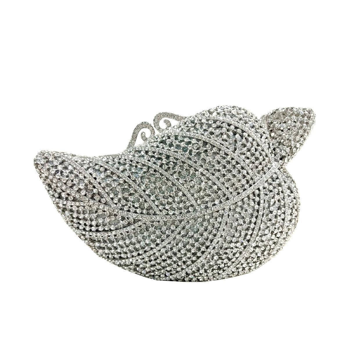 Tree leaf inlaid diamond dinner bag with hollow metal hard box diamond banquet handbag