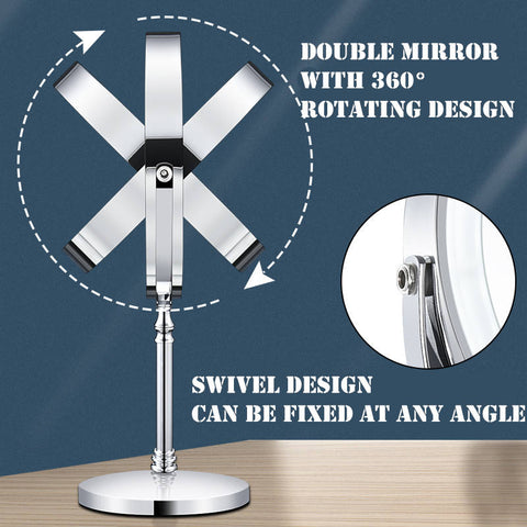 Dual sided 8" USB Wireless 1X&10X Rechargeable Vanity makeup mirror with lights - Fashionner