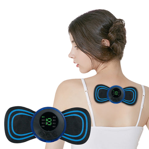 EMS Masseur de Cou à Impulsion Électrique Patch de Massage Cervical Autocollant Dorsal Stimulateur Musculaire Portable Soulagement de la Douleur Relaxation Masseur