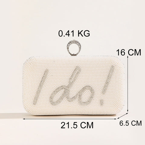Sacs de soirée pour femmes I Do, pochettes de mariée, perles, bourse de mariage, sac à bandoulière tendance de marque avec chaîne