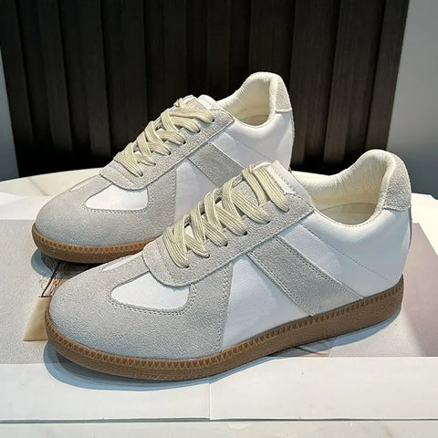 Buy Custom Logo Genuine Leather Chunky Sneakers Height Increasing Comfortable Casual Shoes Women online at Fashionner.