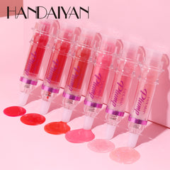 HANDAIYAN PLUMP & POUT Lip Plumping Booster Gloss, High Shine for Plumper Looking Lips,Extreme Shine Crystal Volume Lip Oil - Fashionner