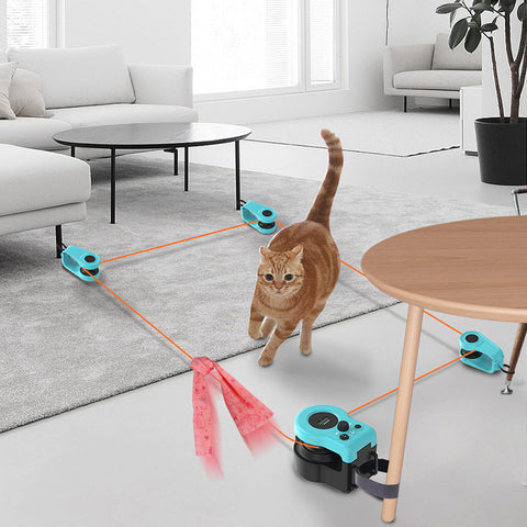 Jouets pour chats automatiques/télécommandés, roue d'exercice interactive pour chats avec vitesse réglable, jouet de chasse simulée pour chats d'intérieur