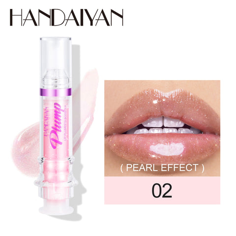 HANDAIYAN PLUMP & POUT Lip Plumping Booster Gloss, High Shine for Plumper Looking Lips,Extreme Shine Crystal Volume Lip Oil - Fashionner