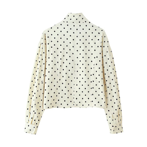 Polka dot jacket long sleeved short jacket