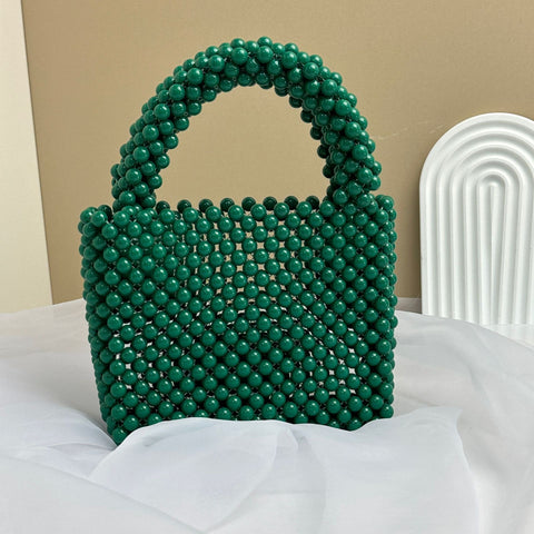 Sacs perles à la mode, sacs à main perles de couleur unie