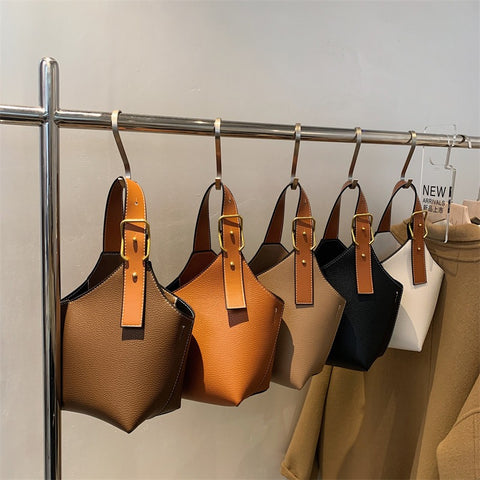Sac pour femmes rétro, mode décontractée, sac à bandoulière rouge, sac seau portatif pour femmes.