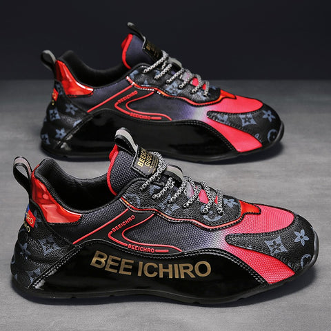 Men's Shoes Colorful Package Bottom Shoes Comfortable Leather Inside High Casual Sports Trend - Fashionner