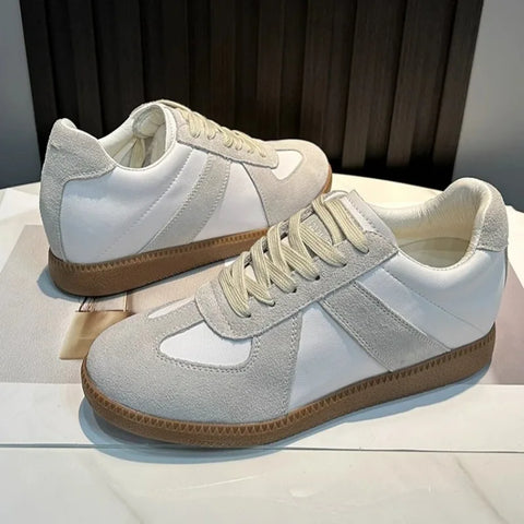 Buy Custom Logo Genuine Leather Chunky Sneakers Height Increasing Comfortable Casual Shoes Women online at Fashionner.