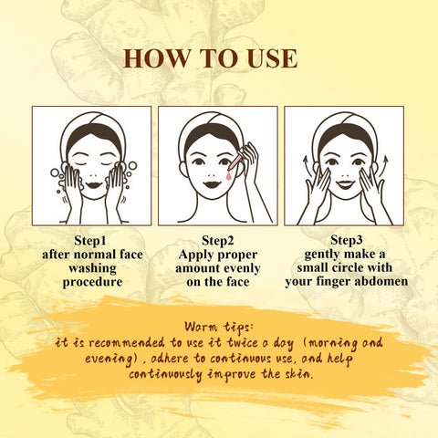 Turmeric Facial Repair Essence, Skin Repair Remove Dark Spots Anti-Wrinkle And Moisturize Essence
