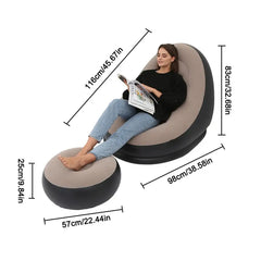 Iatable Air Mattress Lazy Sofa Deck Chair Comfortable Leg Stool Rest Single Beanbag for home and Outdoor Use - Fashionner
