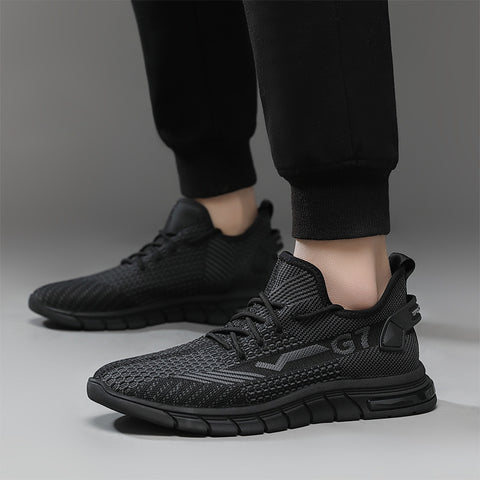 Flying Woven Sports Men's Shoes Summer Breathable Casual Shoes New Trend Mesh Coconut Shoes Men's Running Shoes - Fashionner
