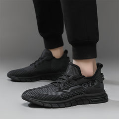 Flying Woven Sports Men's Shoes Summer Breathable Casual Shoes New Trend Mesh Coconut Shoes Men's Running Shoes - Fashionner