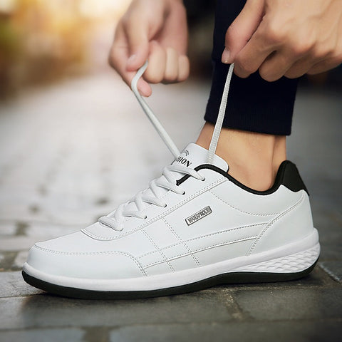 New Men's Shoes Large Leather Super Light Sports Shoes Casual Student Board Shoes Running Shoes Size 48 - Fashionner