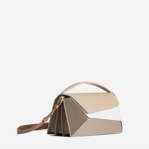 Sac à main femme forme géométrique couleur contrastée épissure Sac carré Sac à bandoulière