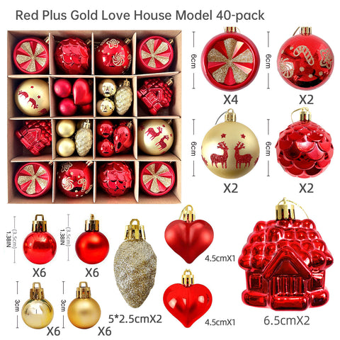 Décoration de Noël 6cm boule électrolytique boule en plastique boule peinte de forme spéciale cadeau de boule de Noël pendentif de sapin de Noël