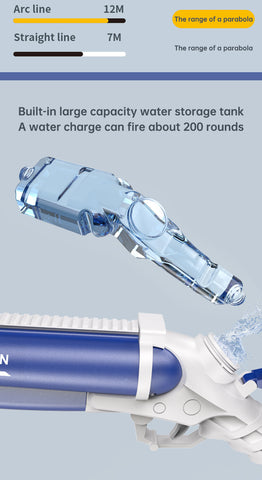 Pistolet à eau électrique à double tube, jouet de plein air pour les jeux d'eau et les batailles