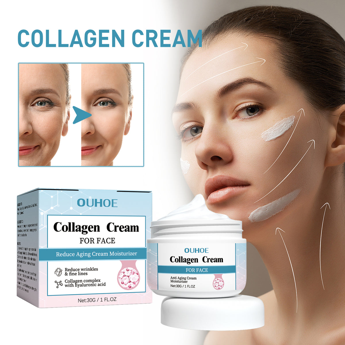 Buy Collagen Anti-Wrinkle Cream, Moisturizes Tightens Tender Skin And Anti-Aging Face Cream online at Fashionner