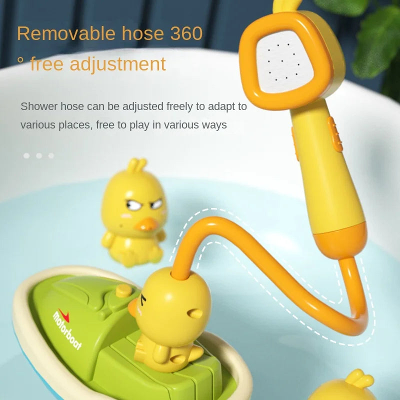 Cute Duck Electric Water Spray Bathroom Bathing Toys Baby Bath Toys Kids Bath And Shower Bathtubs Interactive Boy girl Gifts - Fashionner