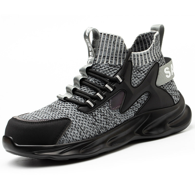 New Breathable Men's Summer Anti-Smashing And Anti-Puncture Work Shoes Lightweight Steel-Clad Head Site Safety Shoes - Fashionner