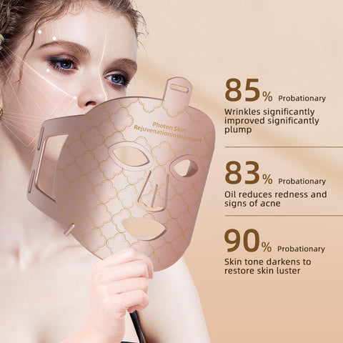 Masque Facial LED en Silicone pour Soins de la Peau, 8 Couleurs, Thérapie par Lumière Rouge Infrarouge, Masque Facial LED de Beauté