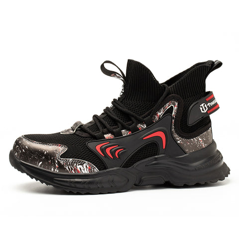 Fashion Men's Steel Toe Caps Anti-Smashing And Anti-Piercing High-Top Light Weight Safety Shoes Tooling Shoes - Fashionner