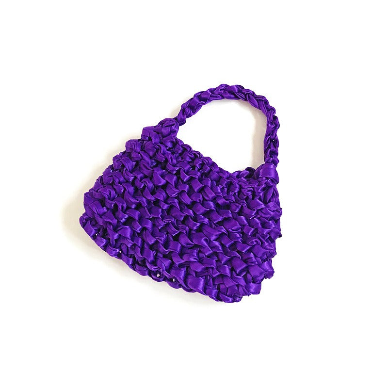Ribbon bag Hyuna woven bag crochet bag silk scarf bag summer female mobile phone bag handbag