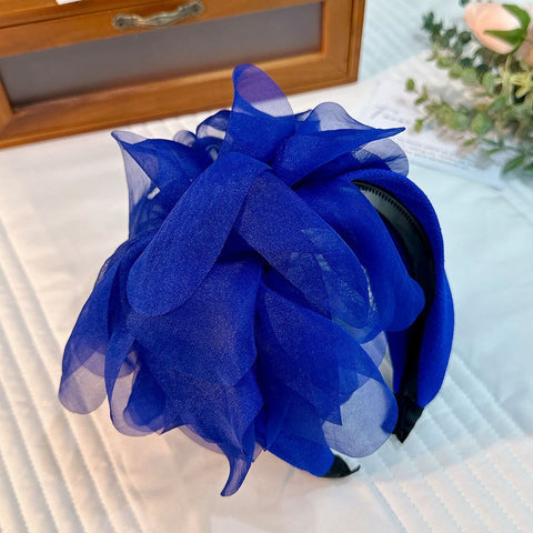 Fashion fabric oversized colorful flower fashion headband - Fashionner