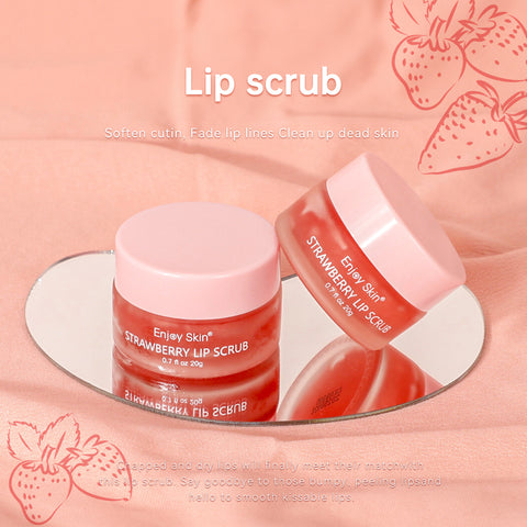 Nouveau gommage à lèvres à la fraise végétalien exfoliant Envase Para Gommage à lèvres rose au sucre