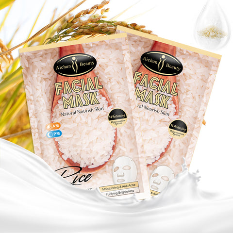 Masque de Riz Visage Rides Fines Hydratant Dessalement Éclaircissant Peau Masque de Riz Produits de Soin pour la Peau