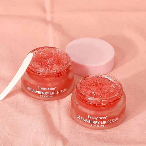 Nouveau gommage à lèvres à la fraise végétalien exfoliant Envase Para Gommage à lèvres rose au sucre
