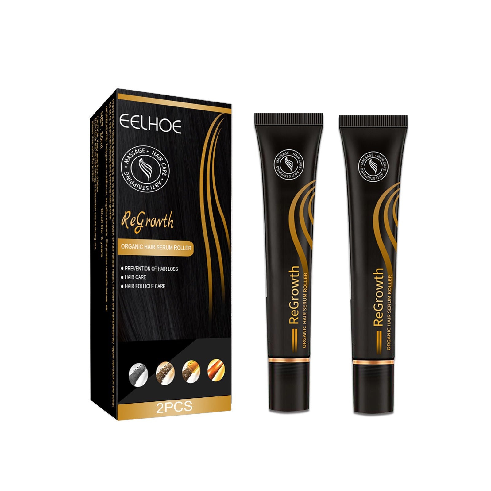 EELHOE Ball Bearing Dense Hair Essential Oil Thick Sparse Hair Bead Massage Scalp Care Fluid To Prevent The Loss Of Essential Oil - Fashionner