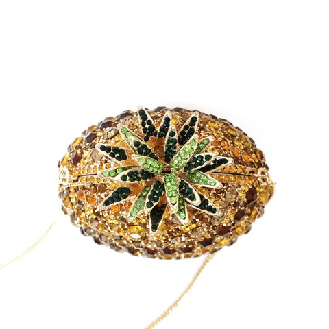 Sac de banquet en cristal en forme d'ananas avec incrustation de diamants en l'air