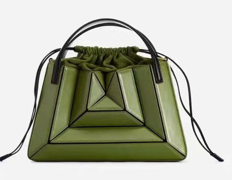 Sac à main à coutures de couleur contrastée, sac de poitrine pour femme, sac à cordon de serrage, sac en bandoulière.