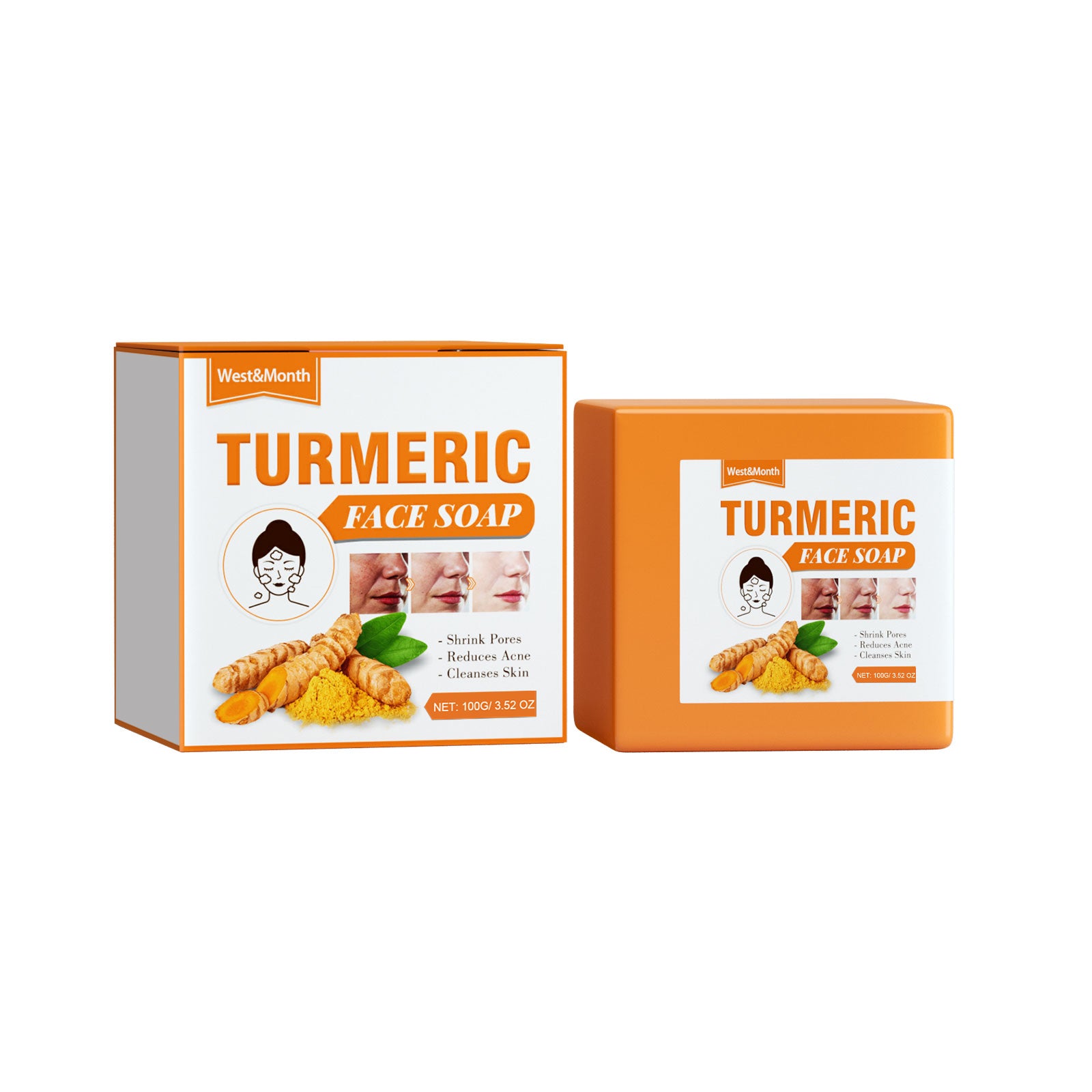 Buy Turmeric Face Soap, Face Repair Gentle Cleansing, Fade Spots And Smooth Fine Lines Cleaner Soap online at Fashionner