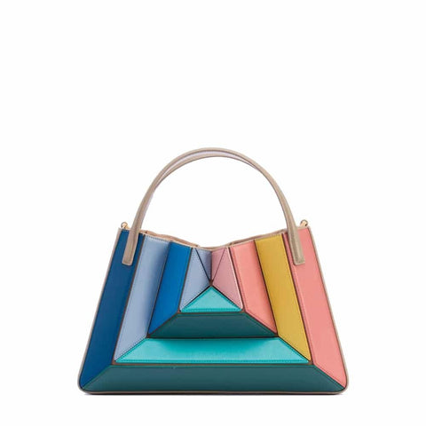 Sac à main à coutures de couleur contrastée, sac de poitrine pour femme, sac à cordon de serrage, sac en bandoulière.