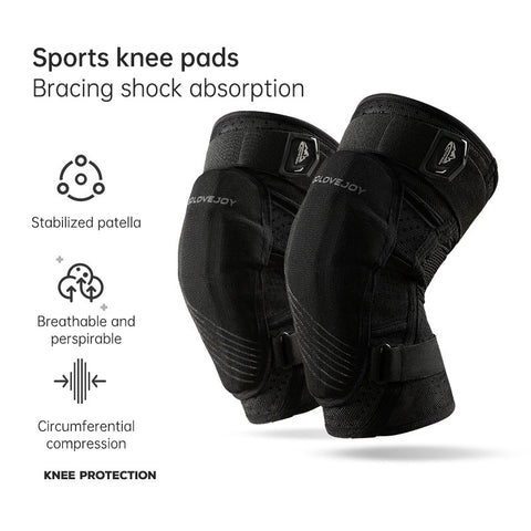 Genouillères de ski professionnelles en EVA épaissi pour l'extérieur, protection antichoc pour le patinage à roulettes, équipement de protection à double sangle