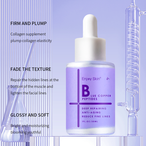 Sérum Visage Biologique et Végan Enjoy Skin, Éclaircissant Anti-âge, Peptides de Cuivre, 30 ml